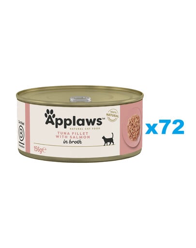 APPLAWS Cat Adult Thunfisch mit Lachs in Brühe 72x 156 g