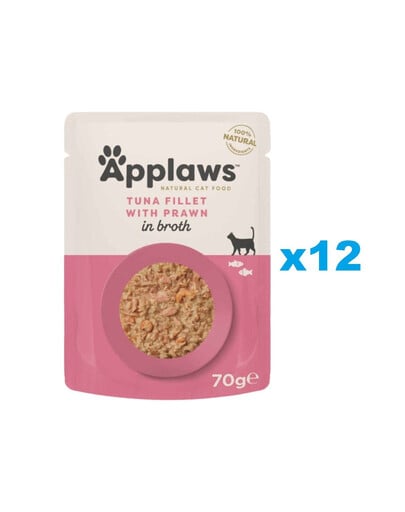 APPLAWS Cat Adult Pouch Thunfisch und Tigergarnelen in Brühe 12x 70 g