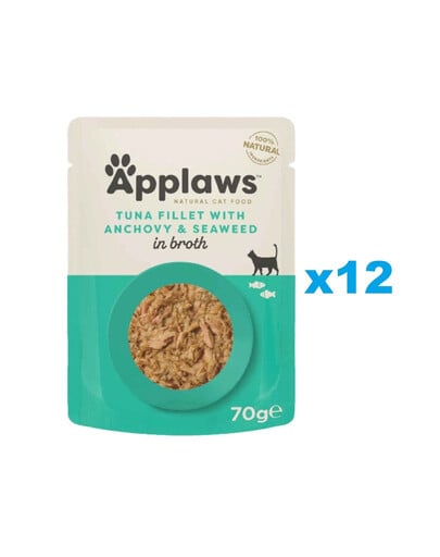 APPLAWS Cat Adult Pouch Thunfisch und Anschovis in Brühe 12x 70 g