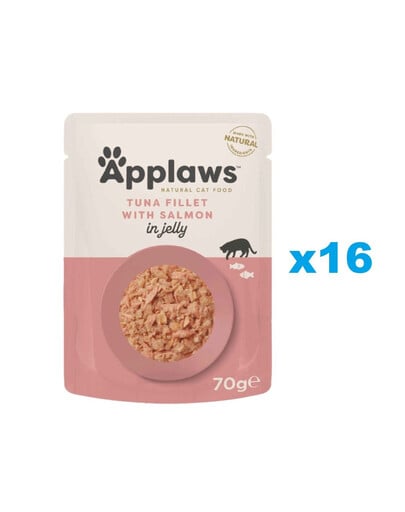 APPLAWS Cat Adult Pouch Thunfischfilet mit Lachs in Gelee 16x 70g