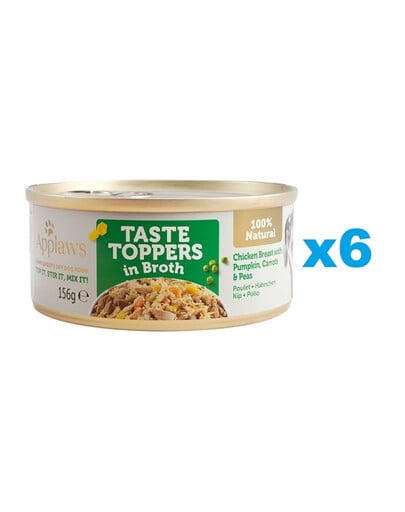 APPLAWS Taste Toppers Hähnchenbrust, Kürbis, Erbsen in Brühe 6x 156 g