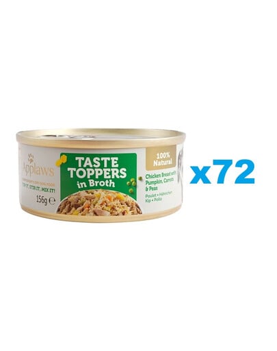 APPLAWS Taste Toppers Hähnchenbrust, Kürbis, Erbsen in Brühe 72x 156 g