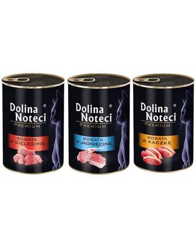 DOLINA NOTECI Premium Mix mit Fleisch für Katzen 24x400g.