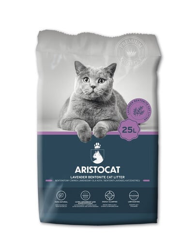 ARISTOCAT Bentonite Plus 25 l + ALPHA SPIRIT Snacks mit Huhn für Katzen 6x50 g