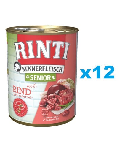 RINTI Kennerfleish Senior Beef 12x800 g z wołowiną dla starszych psów