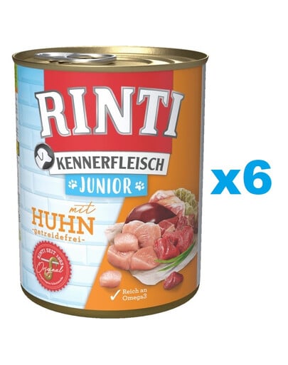 RINTI Kennerfleish Junior Chicken 6x400 g z kurczakiem dla szczeniąt