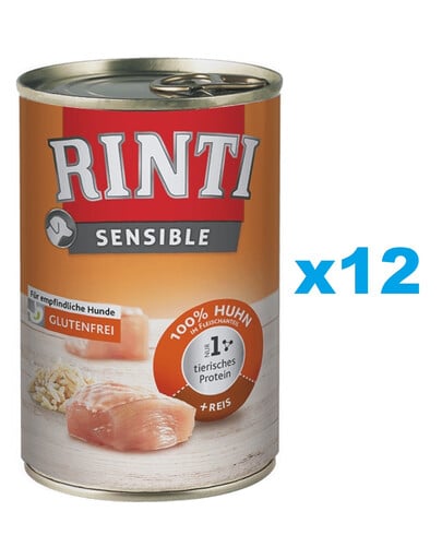 RINTI Sensible Kurczak z ryżem 12x400 g