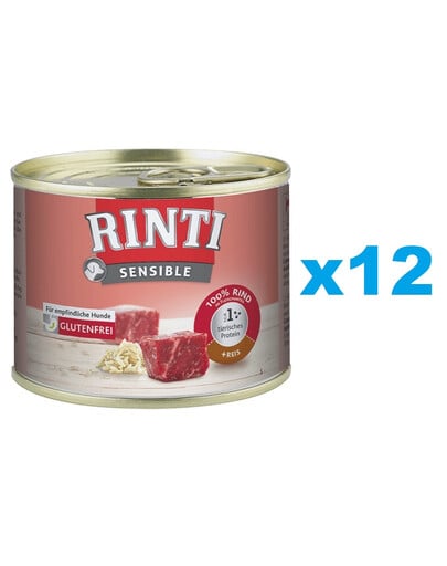 RINTI Sensible Wołowina z ryżem 12x185 g