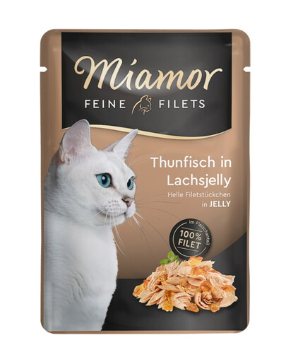 MIAMOR Feline Filets tuńczyk i łosoś w galaretce saszetka 12x100 g