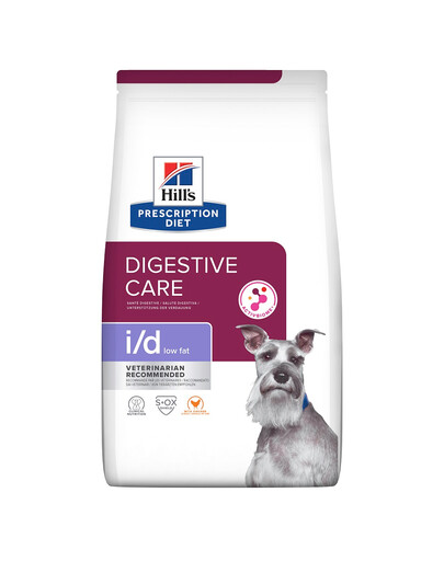 Prescription Diet Canine i/d Low Fat Digestive Care Chicken 4 kg dla psów z wrażliwym układem pokarmowym