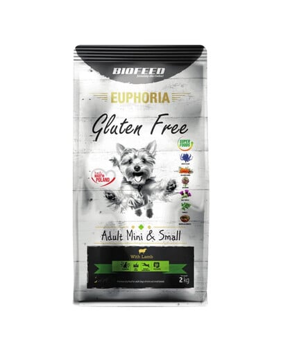 EUPHORIA Gluten Free z jagnięciną dla psów mini i małych ras 12 kg