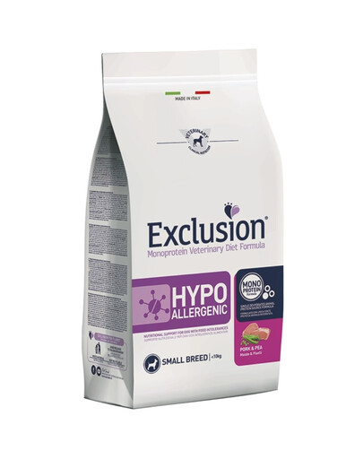 EXCLUSION Hypoallergenic small breeds karma z wieprzowiną dla psów małych ras 12 kg