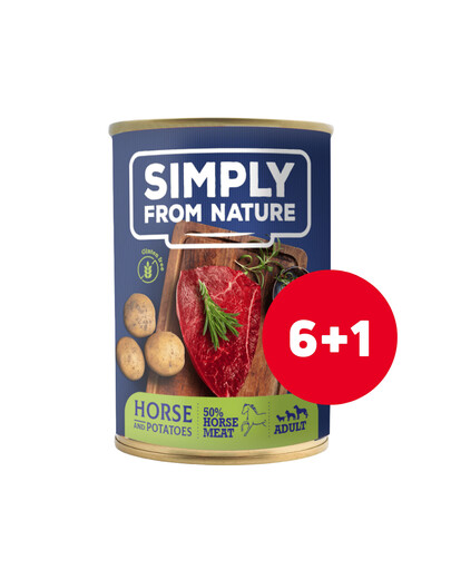 SIMPLY FROM NATURE Nasses Pferdefleisch mit Kartoffeln 6 x 400 g + 1 GRATIS