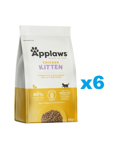 APPLAWS Cat Kitten Chicken 2,4 kg (6x400g) sucha karma dla kociąt z kurczakiem