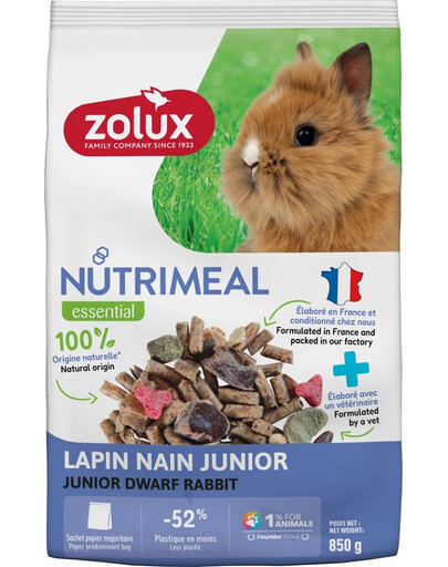 NUTRIMEAL 4 Karma mieszanka dla królika miniaturki junior 850 g