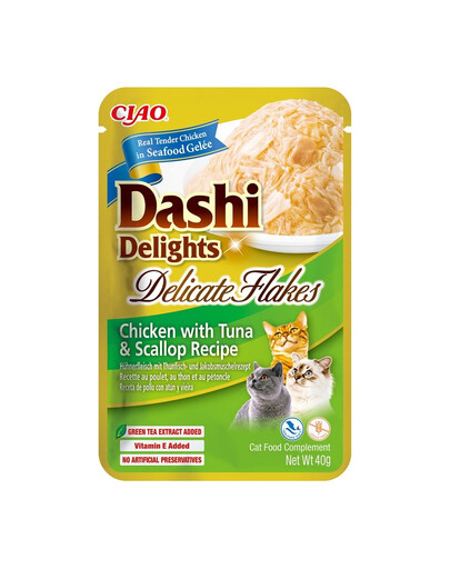 Cat Dashi Delights Delicate Flakes Kurczak, tuńczyk i przegrzebki 40g