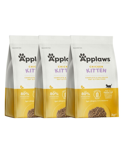 APPLAWS Cat Kitten Chicken 6 kg (3x2 kg) z kurczakiem dla kociąt