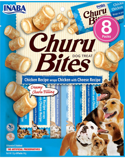 Churu Bite Chicken 8x12g wrapy z kurczakiem i serem dla psów