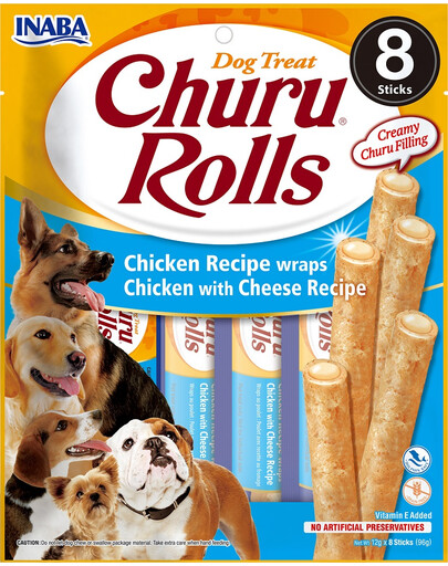 Churu Rolls Chicken 8x12g wrapy z kurczakiem i serem dla psów