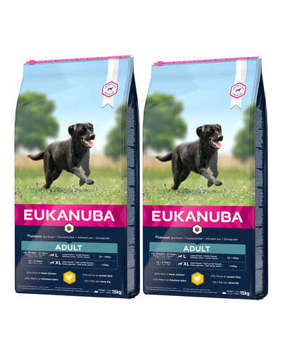 EUKANUBA Active Adult Large Breed bogata w świeżego kurczaka 30 kg (2 x 15kg)