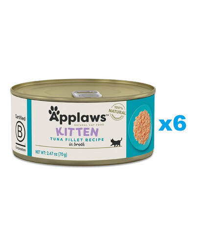 APPLAWS Cat Kitten Tuna in Broth z tuńczykiem w bulionie dla kociąt 6x70 g