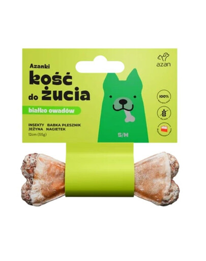 Kość z insektami i jeżyną dla psa S/M 12cm