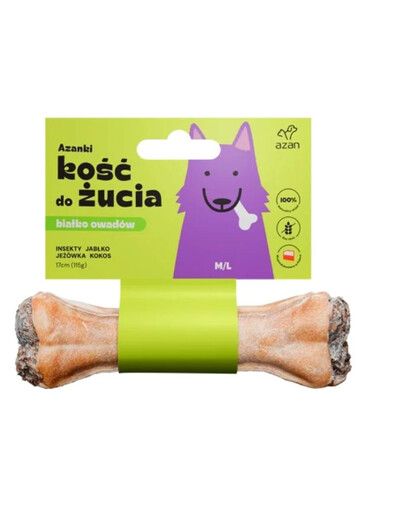 Kość z insektami i kokosem dla psa M/L 17cm