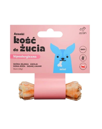 Kość ze skóry jelenia dla psa Mini 10cm