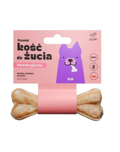 Kość ze skóry końskiej dla psa S/M 12cm