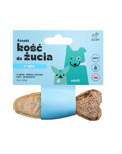 Kość z flądrą Rybka dla psa 12cm