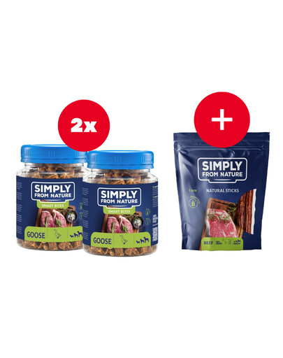 SIMPLY FROM NATURE Smart Bites Trainingssnacks mit Gans für Hunde 2 x 130 g + Snack GRATIS