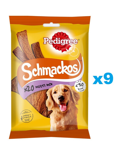 PEDIGREE Schmackos Multi Mix 9x144g przysmaki w formie pasków dla psa z wołowiną