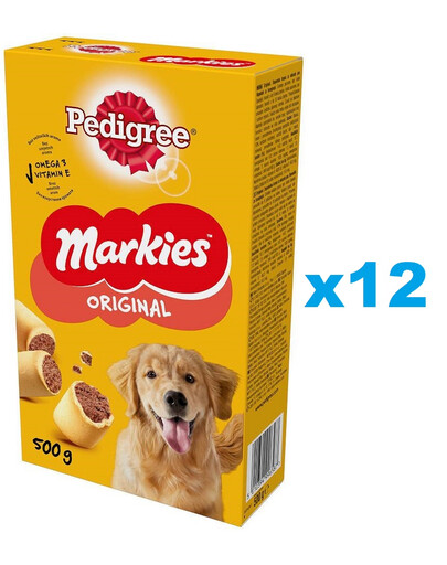 PEDIGREE Markies Original 12x500g chrupiące ciasteczka dla dorosłych psów