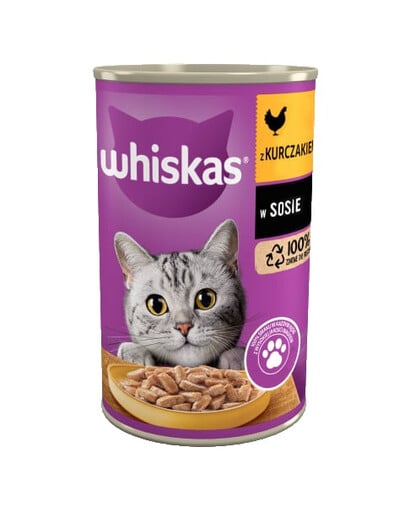 WHISKAS Adult 400 g mokra karma pełnoporcjowa dla dorosłych kotów z kurczakiem w sosie