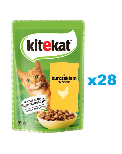 KITEKAT Kurczak w sosie 28x85 g dla dorosłych kotów