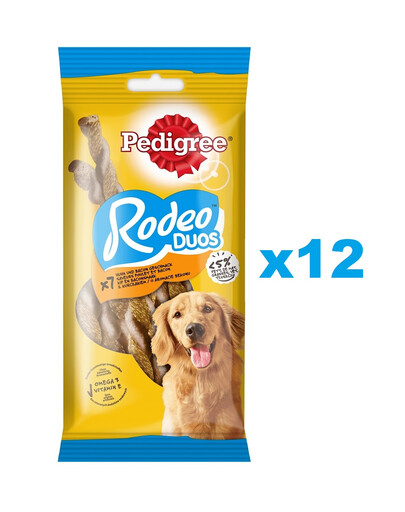 PEDIGREE Rodeo Duos 12x123g  przysmak dla dorosłych psów z kurczakiem i o smaku bekonu
