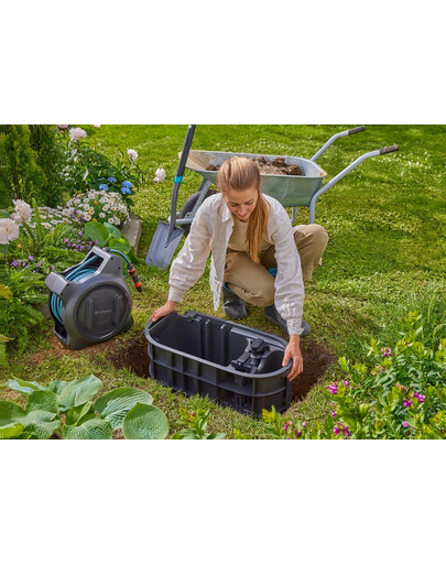 GARDENA Bęben na wąż podziemny RollUp M z wężem 20 m