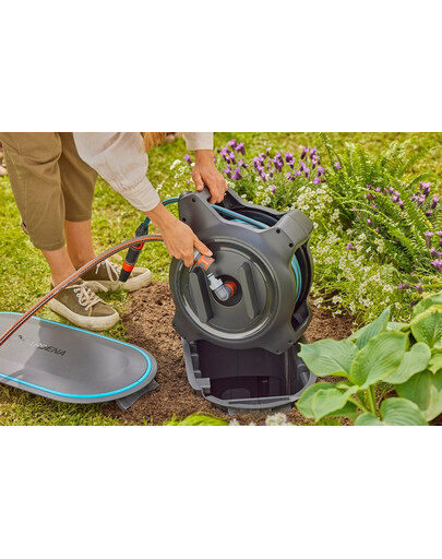 GARDENA Bęben na wąż podziemny RollUp M z wężem 20 m
