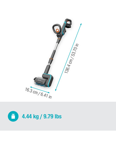 GARDENA Akumulatorowa szczotka do tarasów AquaBrush Patio 03/18V P4A z akumulatorem