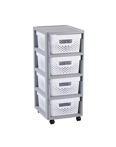 Regał ażurowy KNOCK DOWN 4x10 szary/biały