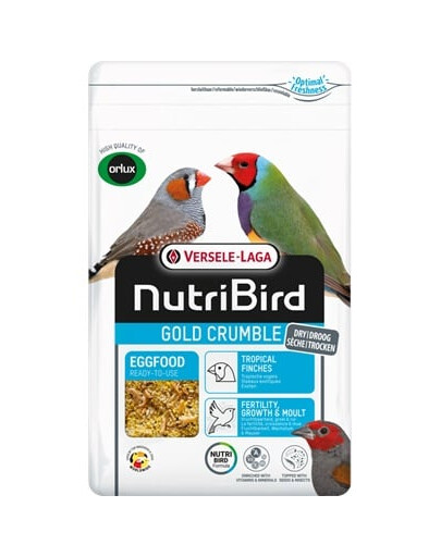NutriBird Gold Crumble Tropical Finches 1kg suchy pokarm jajeczny dla ptaków tropikalnych
