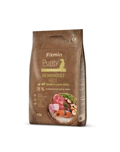 Dog Purity rice semimoist rabbit & lamb 4 kg
