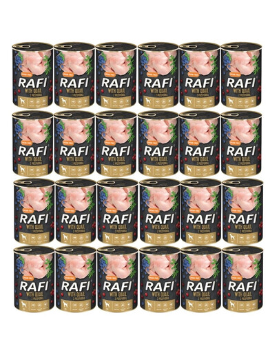 DOLINA NOTECI RAFI Quail z przepiórką 24x400 g mokra karma dla psa