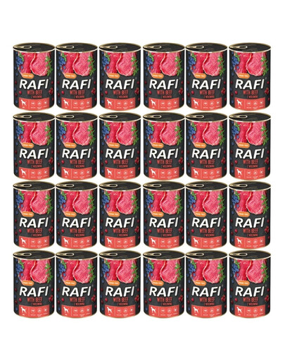 DOLINA NOTECI RAFI Beef z wołowiną 24x400 g mokra karma dla psa