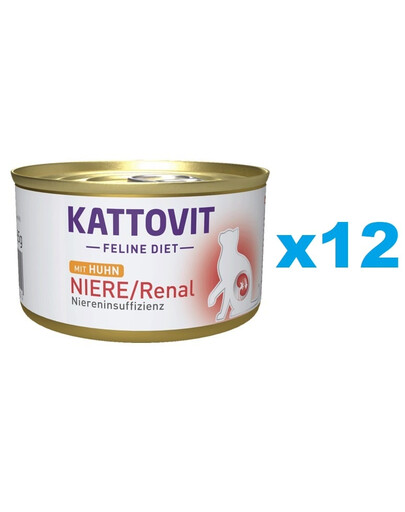 KATTOVIT Feline Diet Niere/Renal Chicken kurczak 12 x 85 g