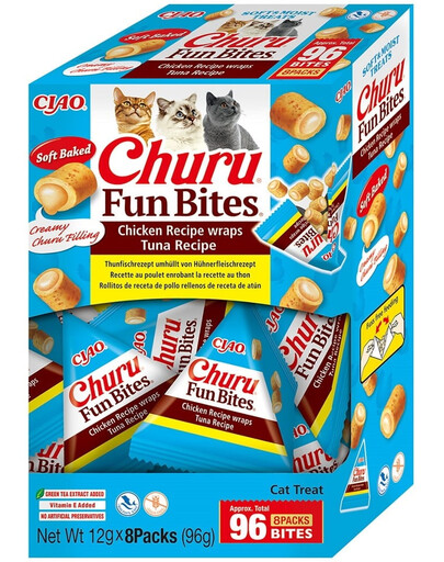 Churu Cat Fun Bites Chicken with Tuna 8x12g wrapy z kurczakiem i tuńczykiem dla kota