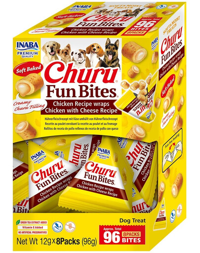 Dog Churu Fun Bites Chicken with Cheese 8x12g wrapy z kurczakiem i serem dla psa