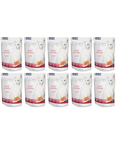 PIPER Animals Nassfutter mit Lachs für adulte Katzen 10x100 g
