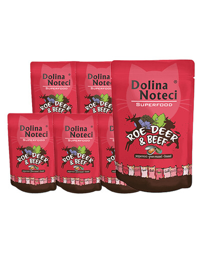 DOLINA NOTECI Superfood sarna i wołowina mokra karma dla kotów 10x85g