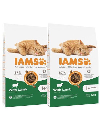 IAMS for Vitality dla dorosłych kotów z jagnięciną 20 kg (2 x10 kg)